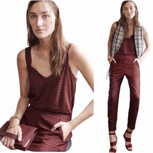 Madewell Tompkins Red Hashtag Printed Jumpsuit